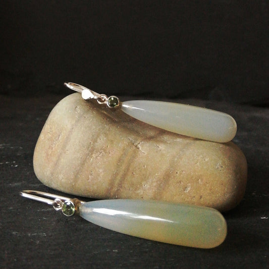 Agat dråber m. safir